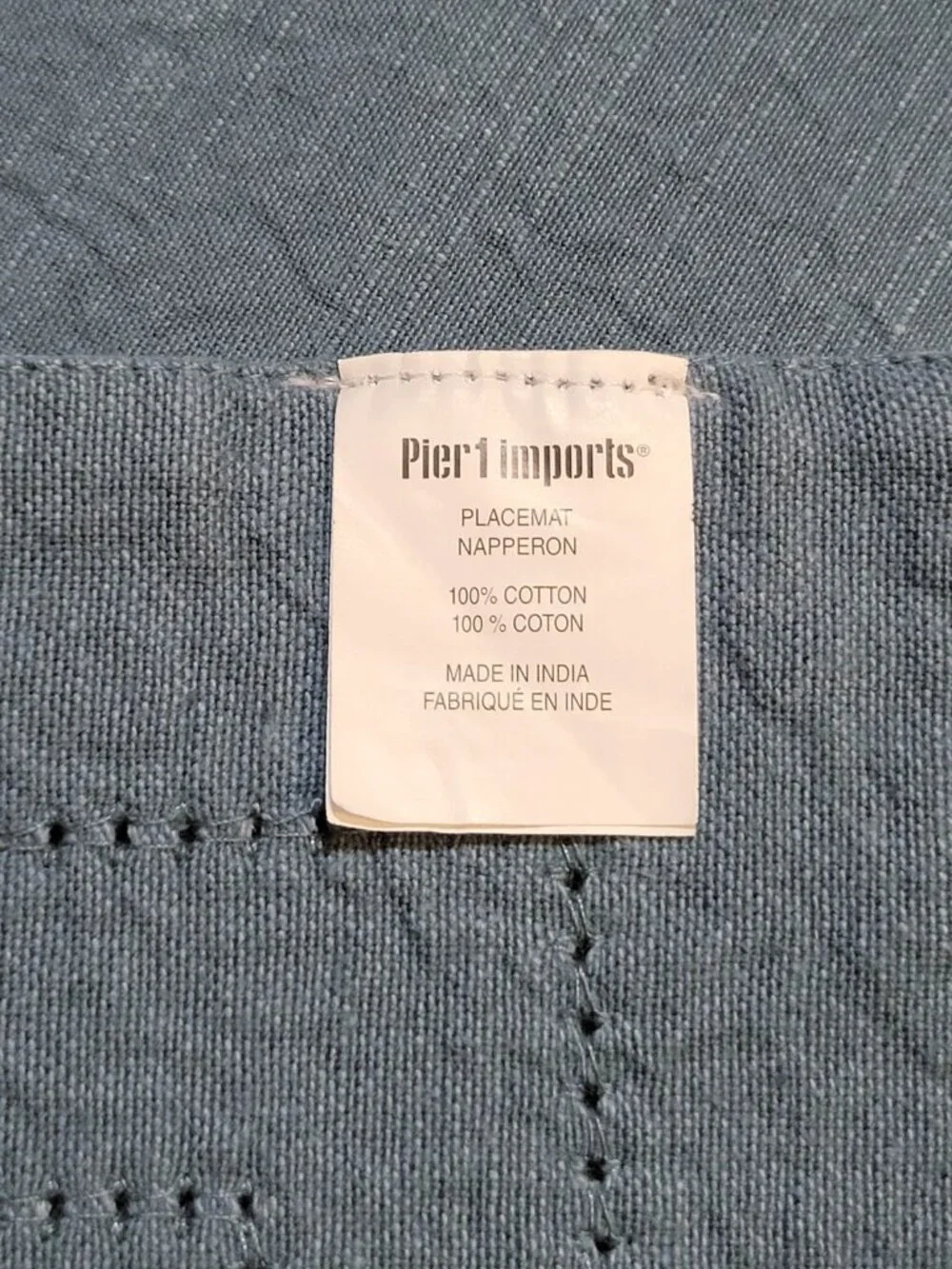 Pier 1 Imports Blue Placemats Set of 6 - 100% Cotton Great Condition 18